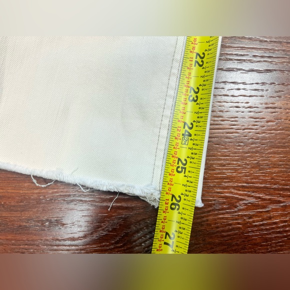 Pistola Jean Woman 27 White Mid Rise Distressed Bleached Slim Fit USA Made Denim - Picture 8 of 10